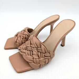 Marc Fisher LTD Draya Braided Heeled Sandal Women's Brown Size US6.5M EU37